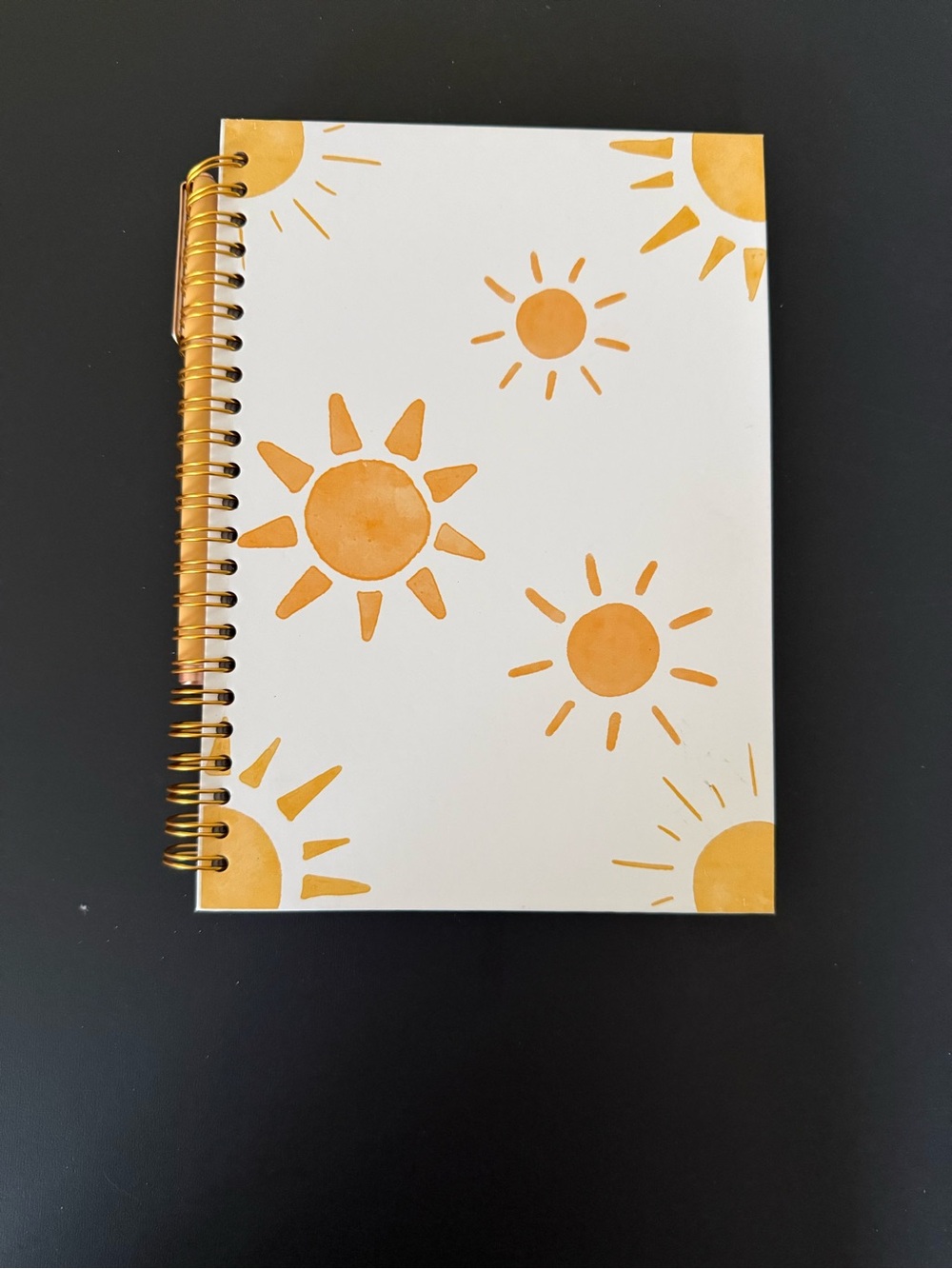 Sun Print Spiral Notebook - Yellow Sunburst Cover
